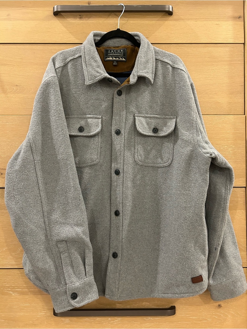 JACHS New York Men’s XXL Gray Herringbone Shirt Jacket Overshirt Shacket